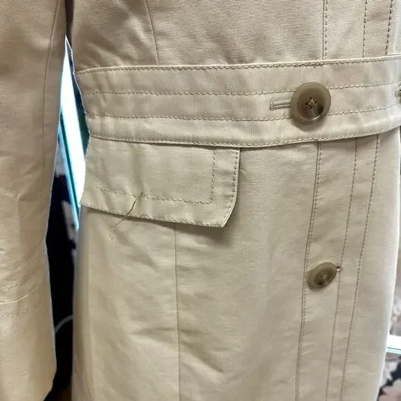 RARE Y2K J.Crew SAMPLE Tailored Trench Coat Classic Khaki Belted Pre-Production - Picture 8 of 16